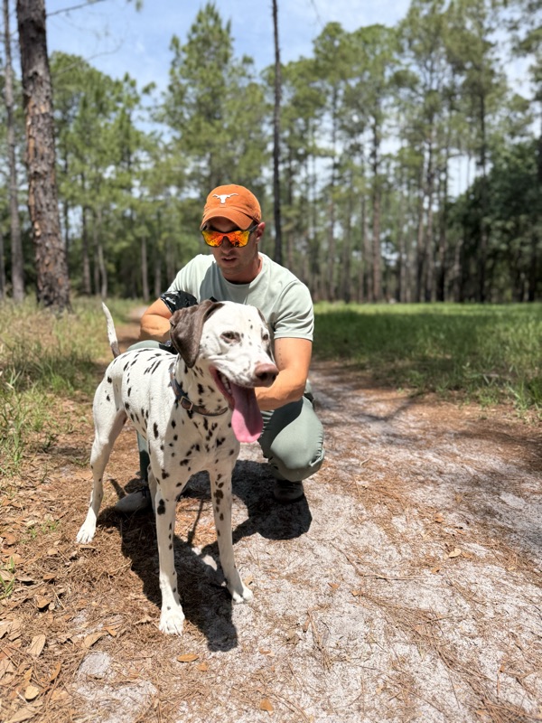 Niles and our dog Dallas on a Central Florida nature trail